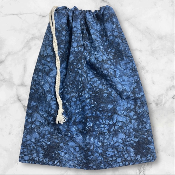 Navy Blue Handmade Organic Linen Bread Bag, Sourdough Bread Keeper, Gift Bag - Picture 4 of 4